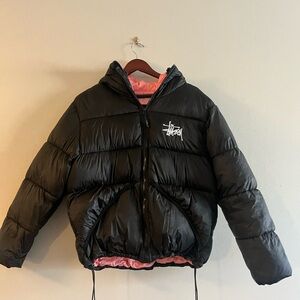 Stussy Black Jacket with Pink Lining